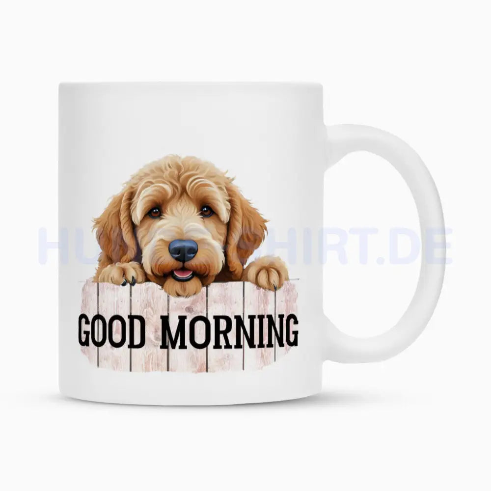 Tasse "Golden Doodle - Good Morning" Weiß – hunde-shirt.de