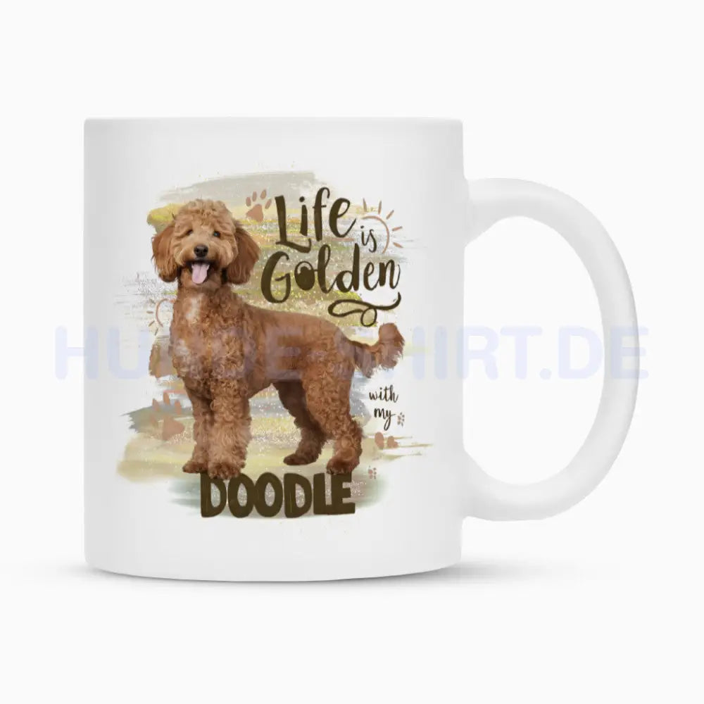 Tasse "Golden Doodle - Life" Weiß – hunde-shirt.de