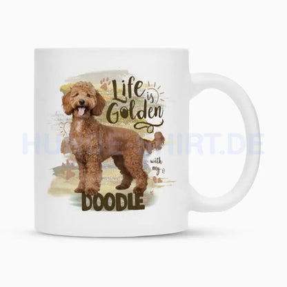 Tasse "Golden Doodle - Life" Weiß – hunde-shirt.de