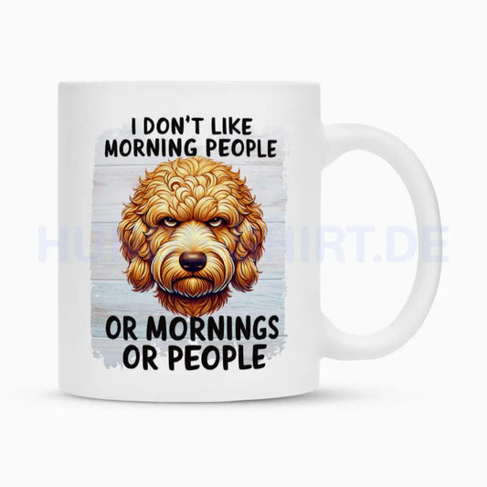 Tasse "Golden Doodle - Morning People" Weiß – hunde-shirt.de