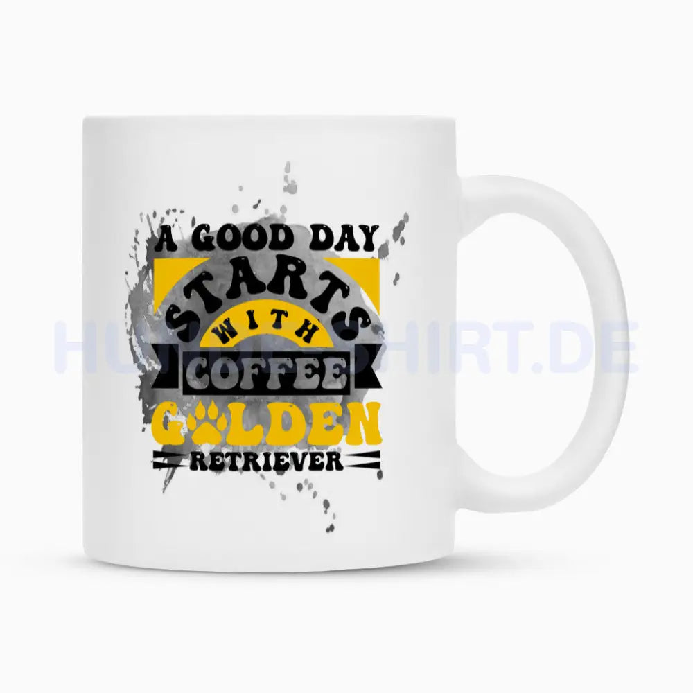 Tasse "Golden Retriever - Good Day" Weiß – hunde-shirt.de