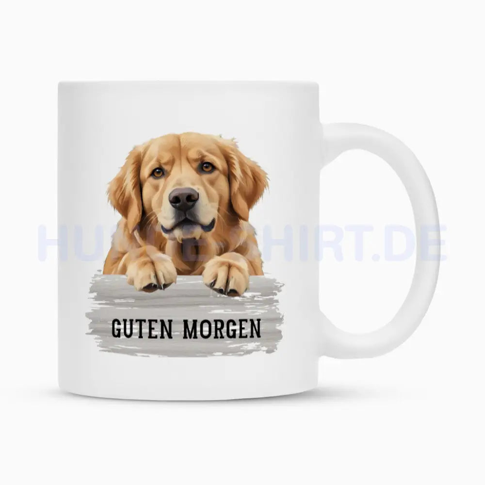 Tasse "Golden Retriever - Guten Morgen" Weiß – hunde-shirt.de