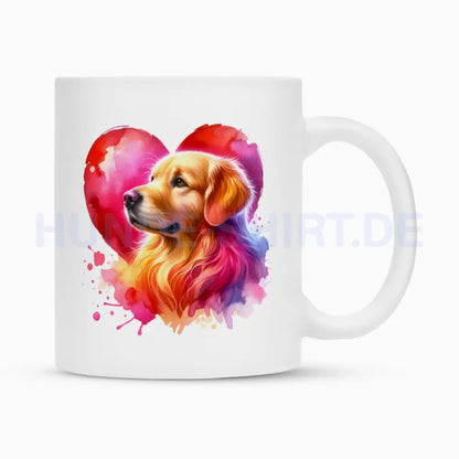 Tasse "Golden Retriever - Herz" Weiß – hunde-shirt.de