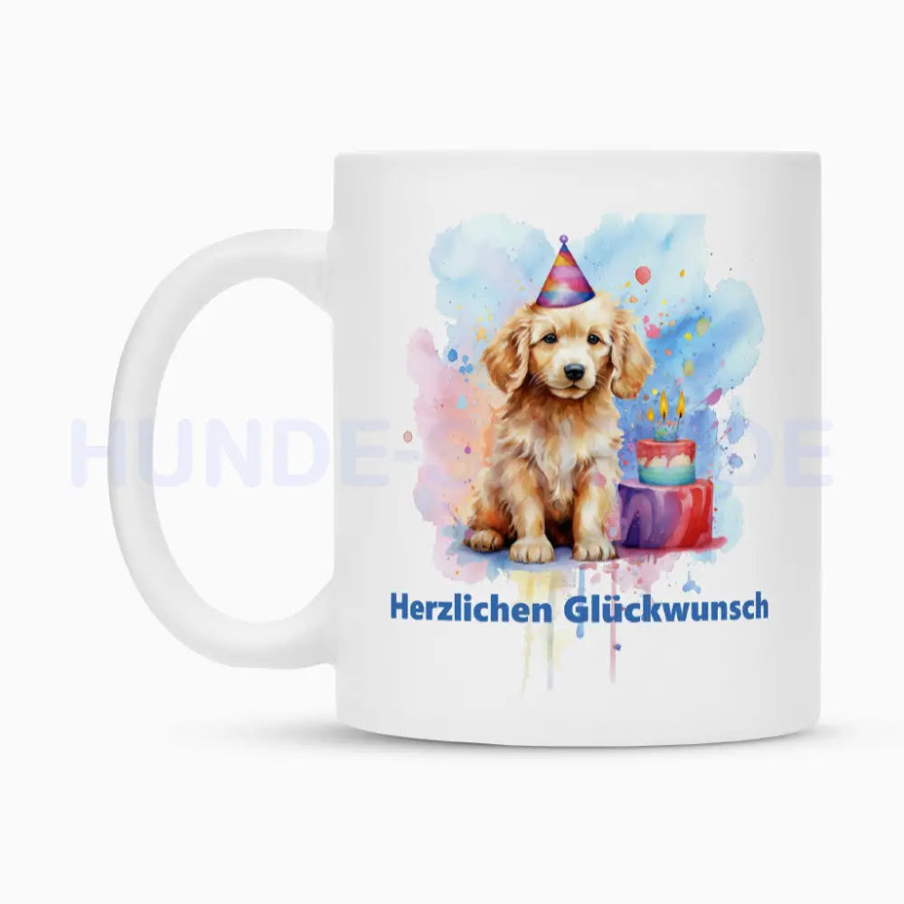 Tasse "Golden Retriever - Herzlichen Glückwunsch" – hunde-shirt.de