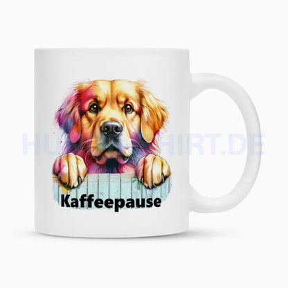 Tasse "Golden Retriever - Kaffeepause" Weiß – hunde-shirt.de