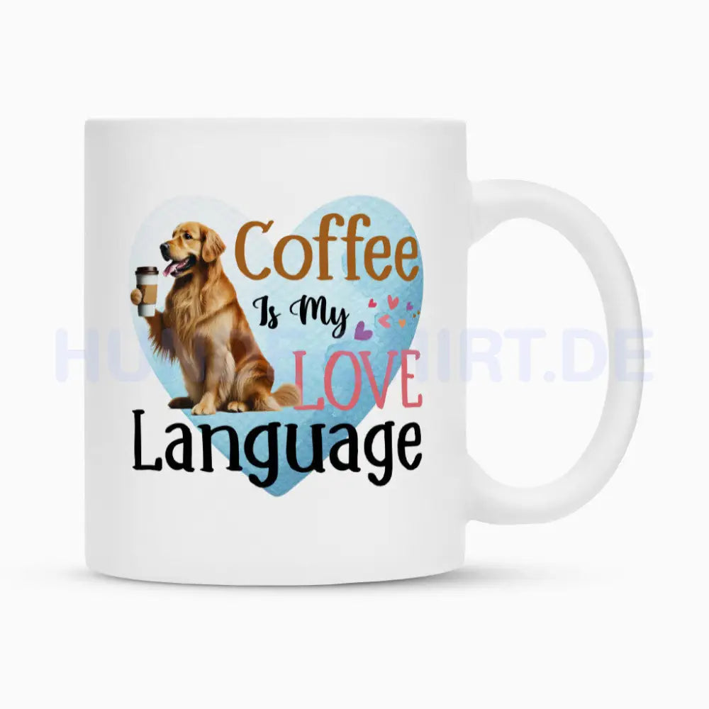 Tasse "Golden Retriever - Love Language" Weiß – hunde-shirt.de