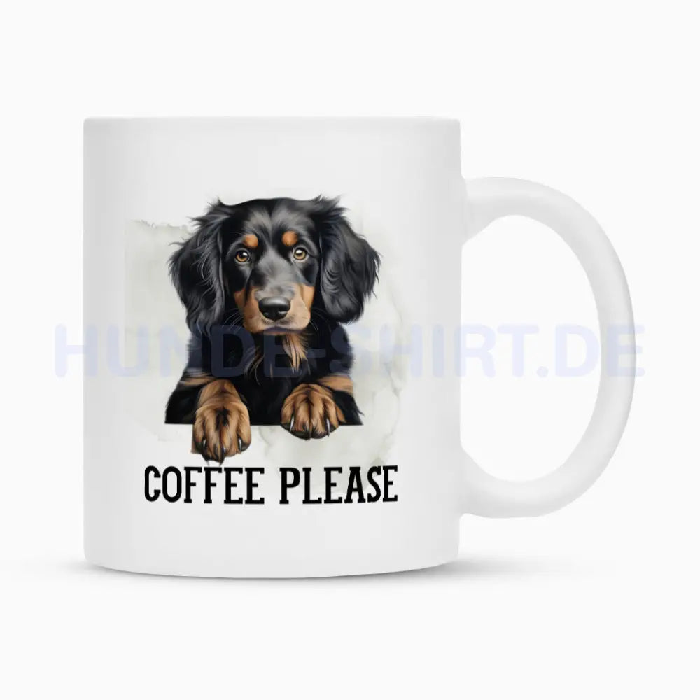 Tasse "Gordon Setter - Coffee please" Weiß – hunde-shirt.de