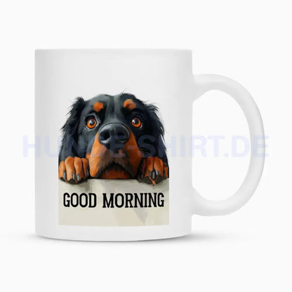 Tasse "Gordon Setter - Good Morning" Weiß – hunde-shirt.de