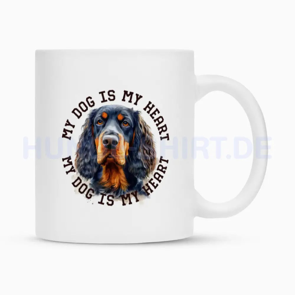 Tasse "Gordon Setter HEART" Weiß – hunde-shirt.de