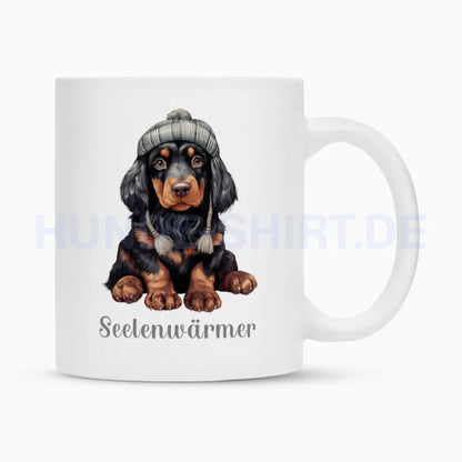 Tasse "Gordon Setter - Seelenwärmer" Weiß – hunde-shirt.de