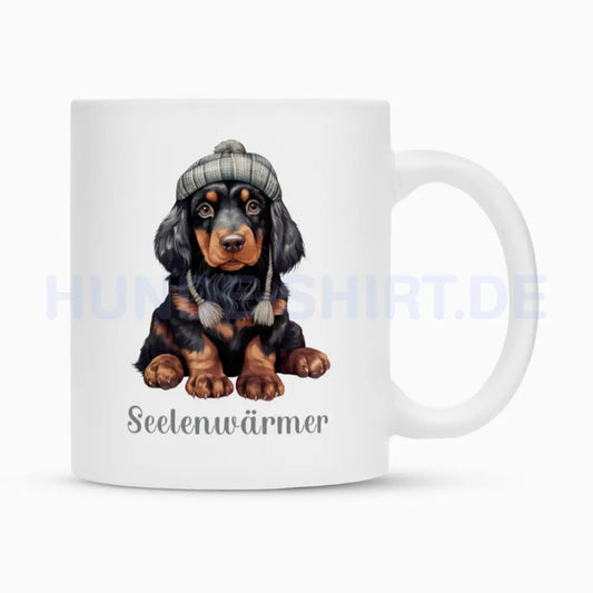 Tasse "Gordon Setter - Seelenwärmer" Weiß – hunde-shirt.de