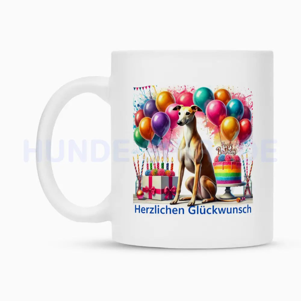 Tasse "Greyhound - Herzlichen Glückwunsch" – hunde-shirt.de