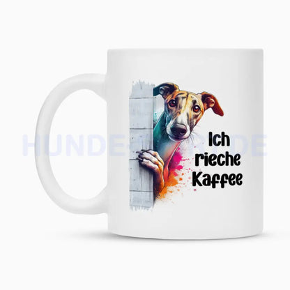 Tasse "Greyhound - Ich rieche Kaffee" – hunde-shirt.de