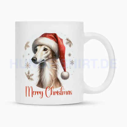 Tasse "Greyhound - Merry Christmas" Weiß – hunde-shirt.de