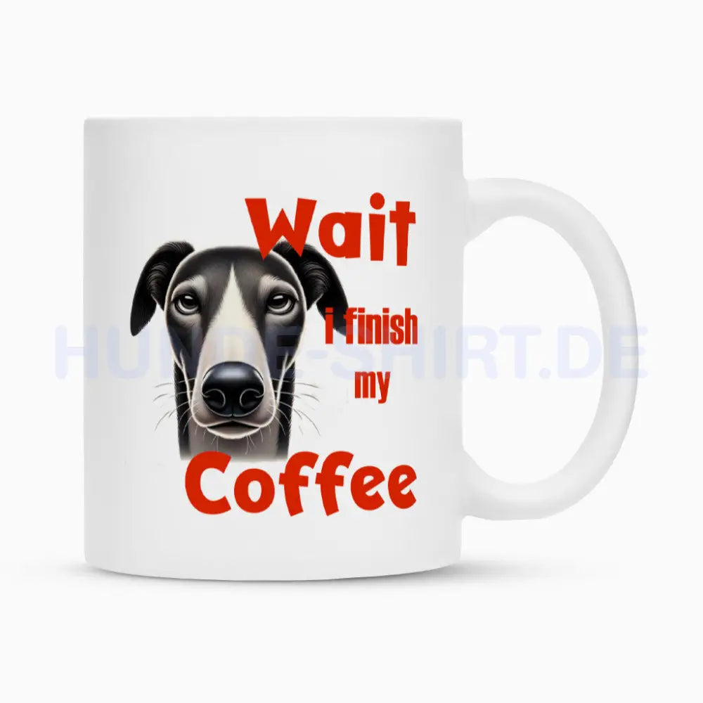 Tasse "Greyhound - Wait" Weiß – hunde-shirt.de