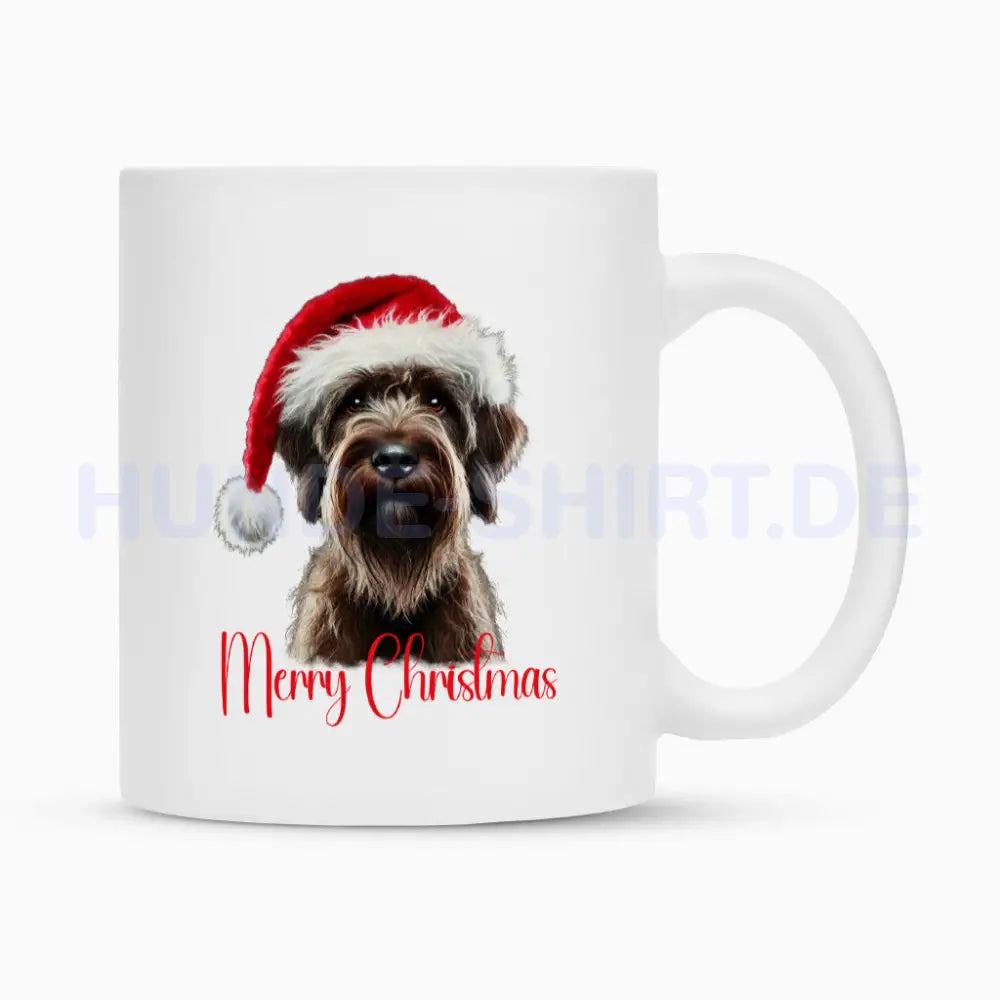 Tasse "Griffon Korthals - Merry Christmas" Weiß – hunde-shirt.de