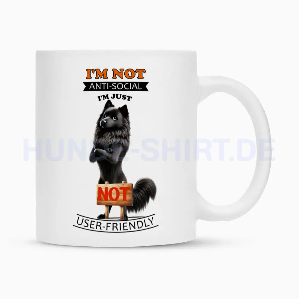 Tasse "Groenendael - Anti-Social" Weiß – hunde-shirt.de