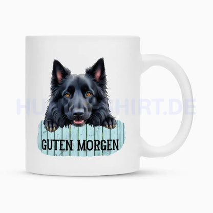 Tasse "Groenendael - Guten Morgen" Weiß – hunde-shirt.de