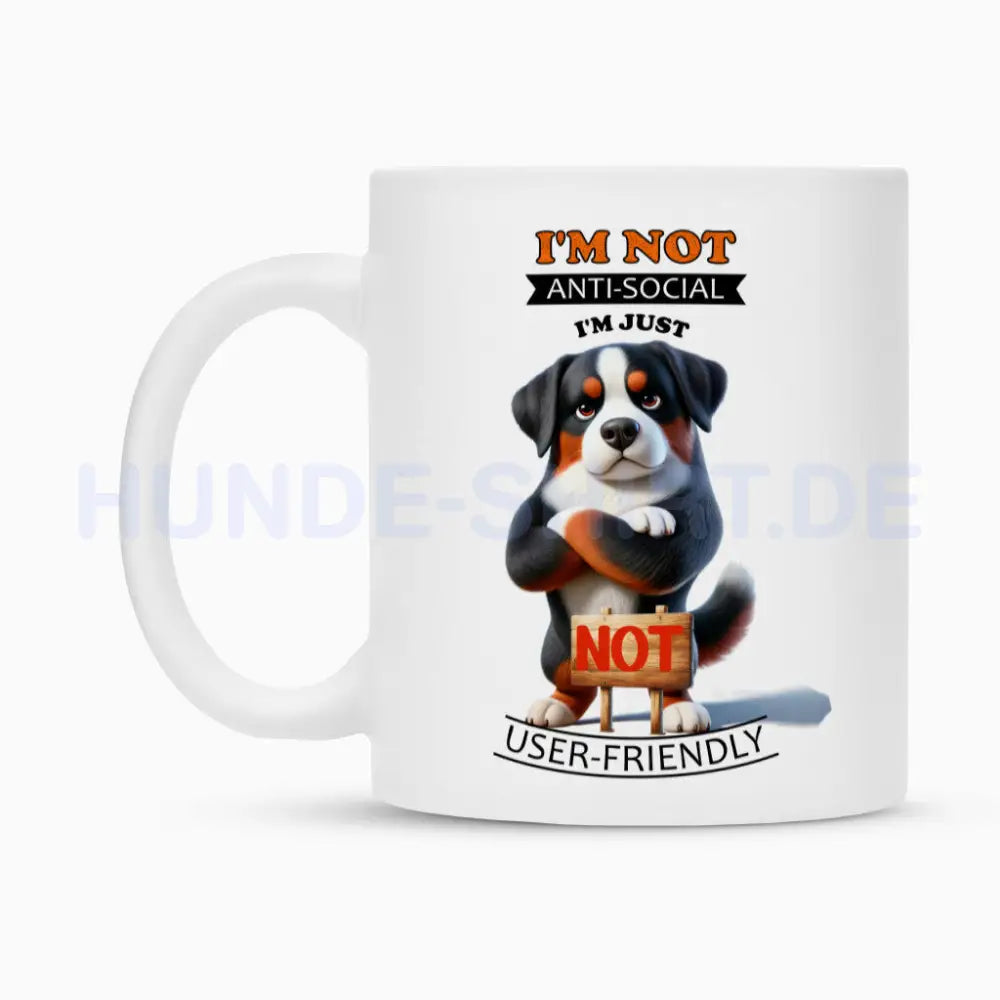 Tasse "Großer Schweizer - Anti-Social" – hunde-shirt.de