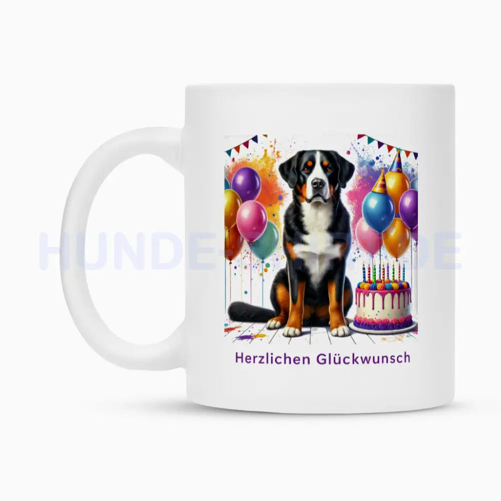 Tasse "Großer Schweizer Sennenhund - Glückwunsch" – hunde-shirt.de