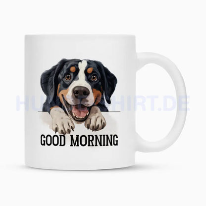 Tasse "Großer Schweizer Sennenhund - Good Morning" Weiß – hunde-shirt.de