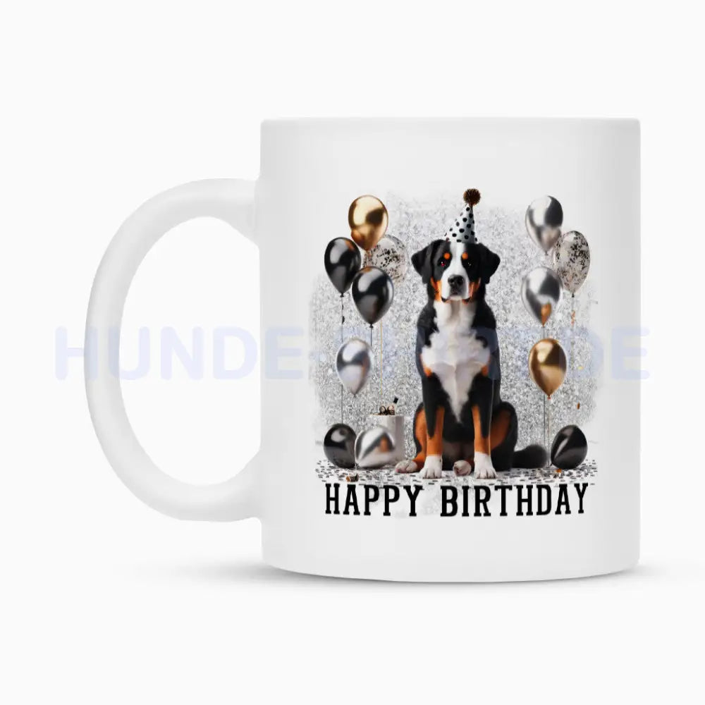 Tasse "Großer Schweizer Sennenhund - Happy Birthday" – hunde-shirt.de