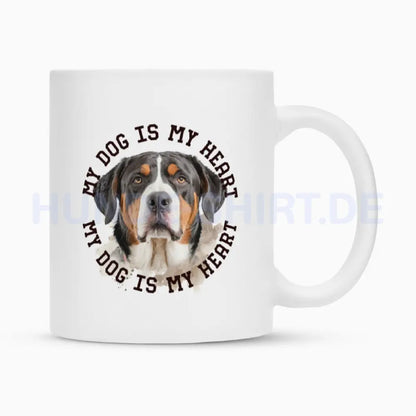 Tasse "Großer Schweizer Sennenhund HEART" Weiß – hunde-shirt.de