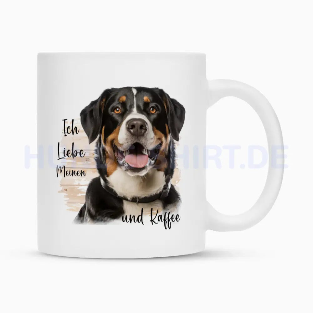 Tasse "Großer Schweizer Sennenhund - Ich liebe..." Weiß – hunde-shirt.de