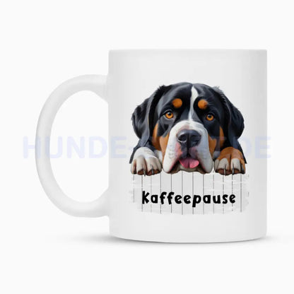 Tasse "Großer Schweizer Sennenhund - Kaffeepause" – hunde-shirt.de