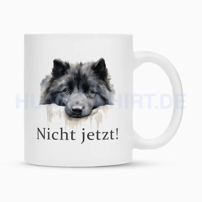 Tasse "Großspitz - Nicht jetzt!" Weiß – hunde-shirt.de