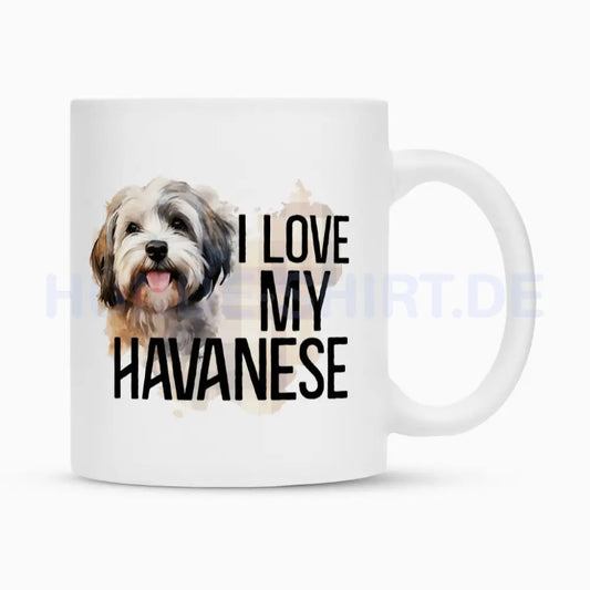 Tasse "Havaneser - I love..." Weiß – hunde-shirt.de