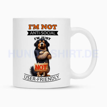 Tasse "Hovawart - Anti-Social" Weiß – hunde-shirt.de