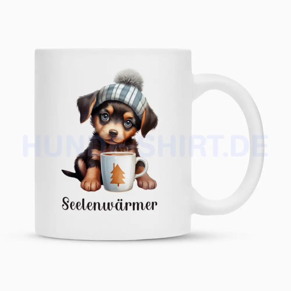 Tasse "Hovawart dunkel - Seelenwärmer" Weiß – hunde-shirt.de