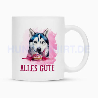 Tasse "Husky - Alles Gute" Weiß – hunde-shirt.de