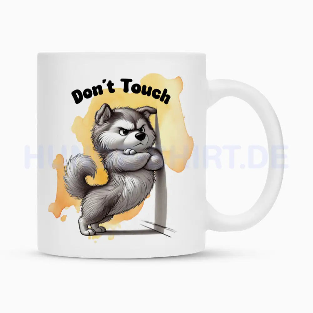 Tasse "Husky - Don´t touch" Weiß – hunde-shirt.de