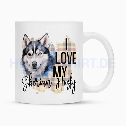 Tasse "Husky - I love..." Weiß – hunde-shirt.de