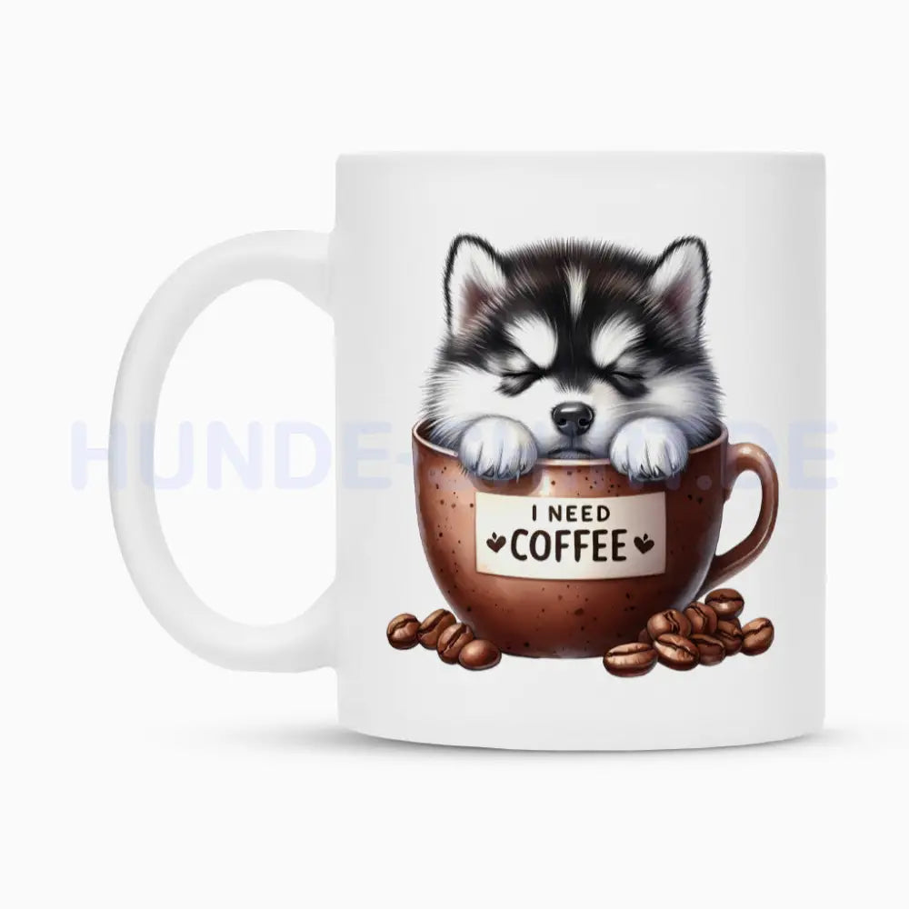 Tasse "Husky - I need Coffee" – hunde-shirt.de