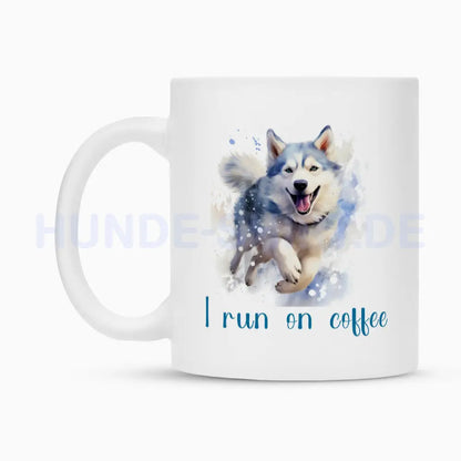 Tasse "Husky - I run on coffee" – hunde-shirt.de