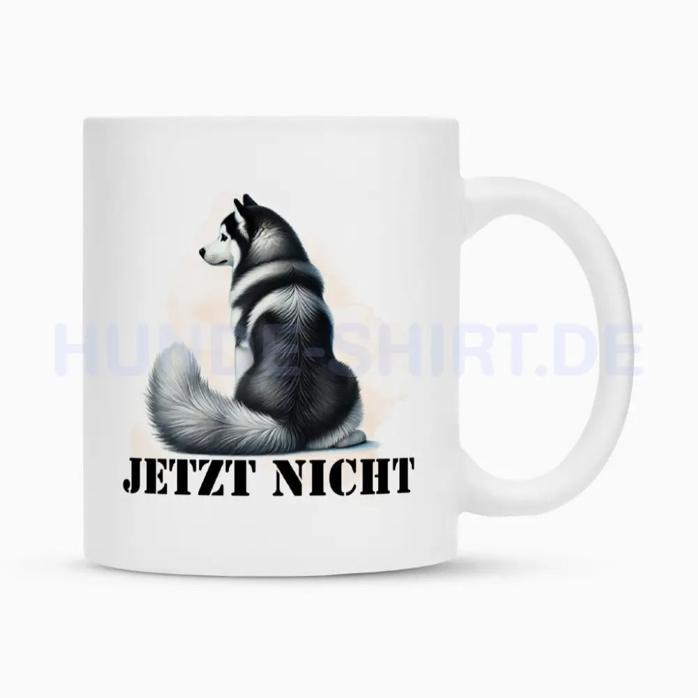 Tasse "Husky - JETZT NICHT II" Weiß – hunde-shirt.de