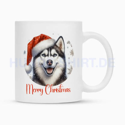 Tasse "Husky - Merry Christmas" Weiß – hunde-shirt.de