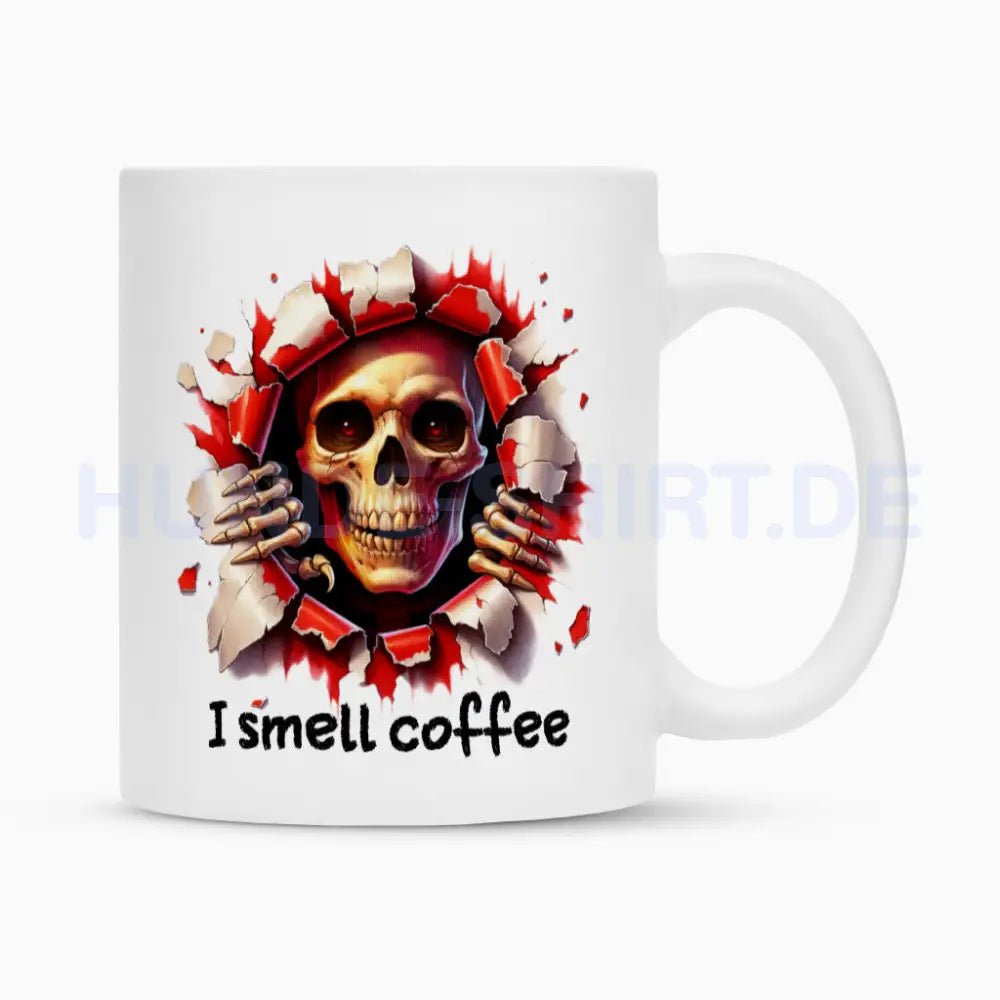 Tasse "I smell Coffee" Weiß – hunde-shirt.de