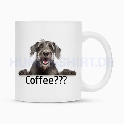 Tasse "Irischer Wolfshund - Coffee???" Weiß – hunde-shirt.de