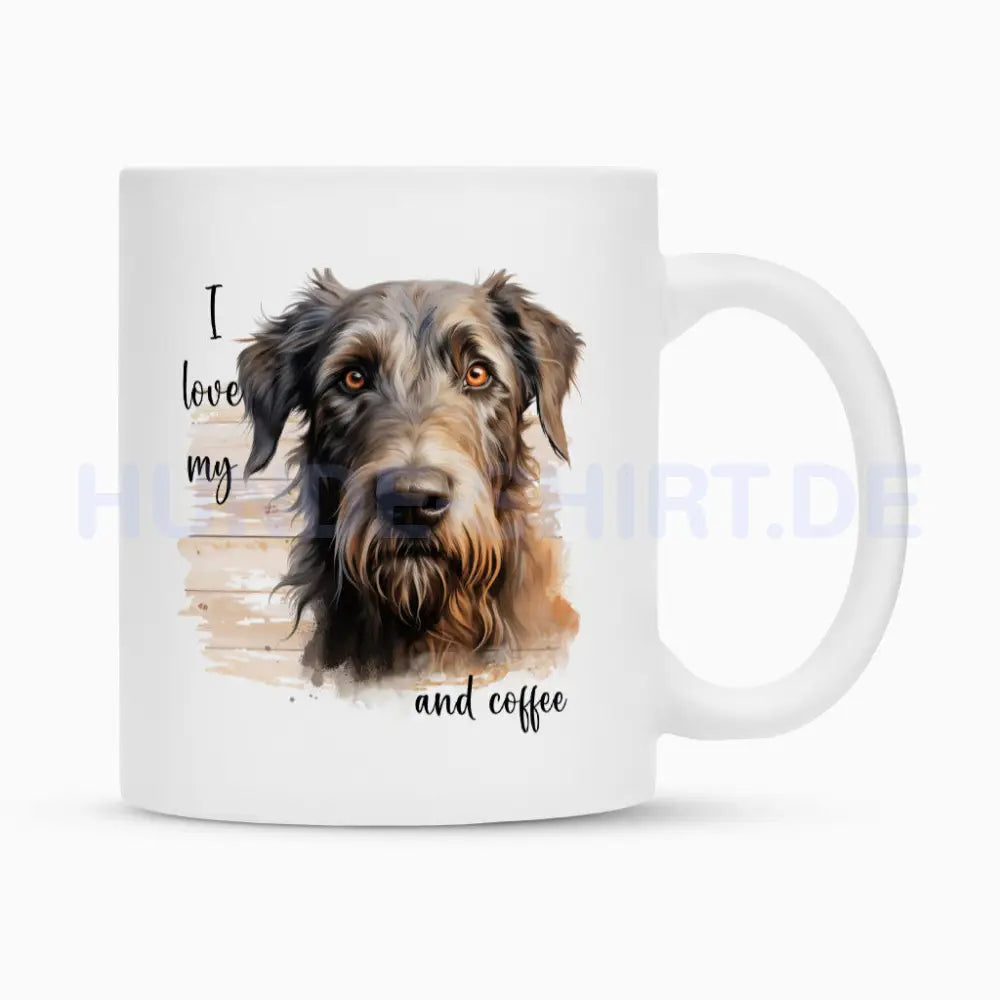 Tasse "Irischer Wolfshund - I love..." Weiß – hunde-shirt.de