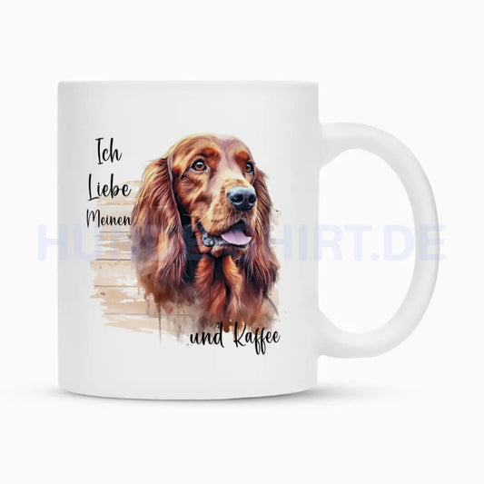 Tasse "Irish Setter - Ich liebe..." Weiß – hunde-shirt.de