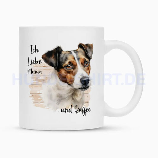 Tasse "Jack Russell Terrier dunkel - Ich liebe..." Weiß – hunde-shirt.de