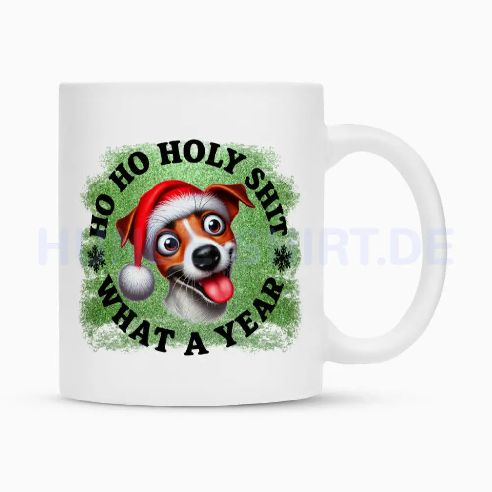 Tasse "Jack Russell Terrier - HO HO..." Weiß – hunde-shirt.de