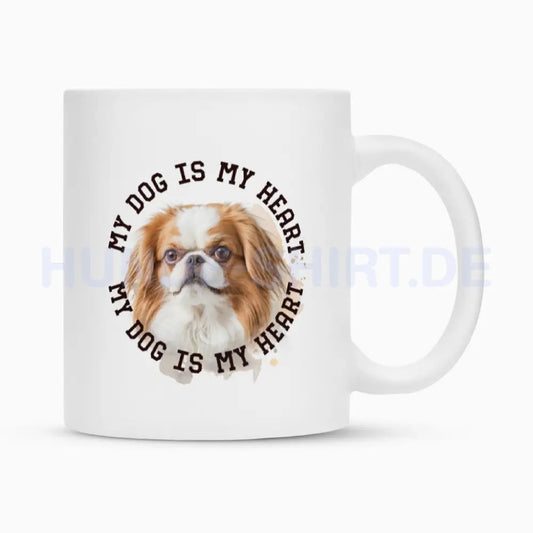 Tasse "Japanese Chin HEART" Weiß – hunde-shirt.de