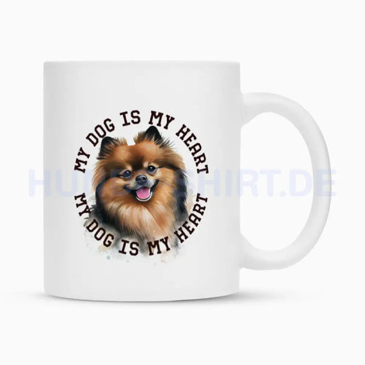 Tasse "Kleinspitz HEART 2" Weiß – hunde-shirt.de