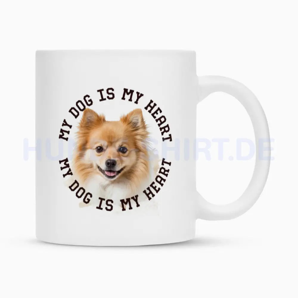 Tasse "Kleinspitz HEART" Weiß – hunde-shirt.de