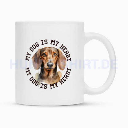 Tasse "Kurzhaar Dackel HEART" Weiß – hunde-shirt.de